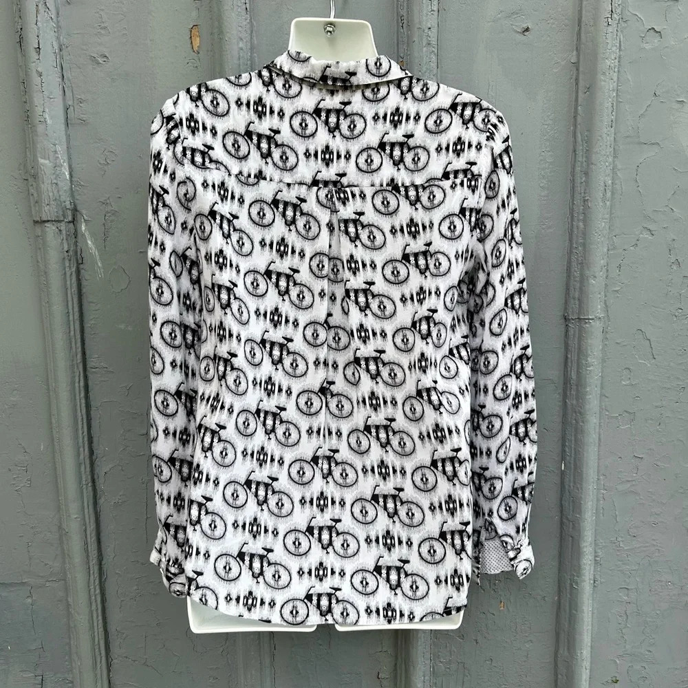 Maeve Anni Popover Blouse with Bicycles, size  2 - Picture 4 of 13